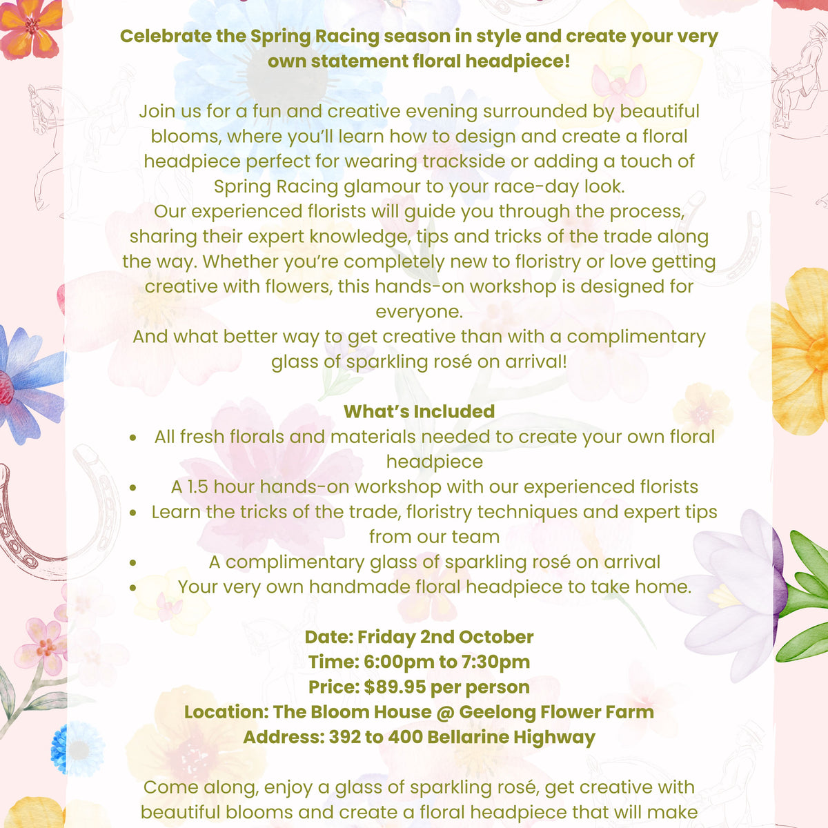 Spring Racing Workshop - Floral Headpiece