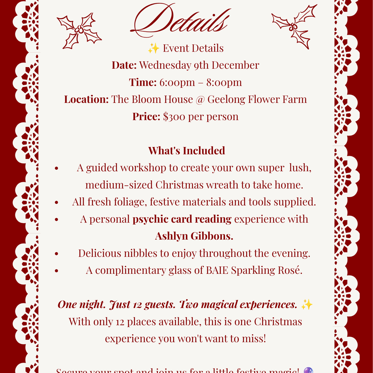 BLOOM HOUSE X ASHLYN PSYCHIC MEDIUM WORKSHOP