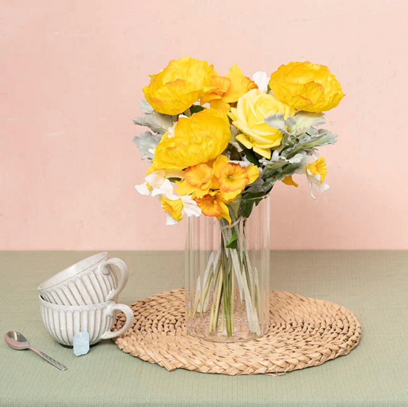 Ribbed Glass Vase